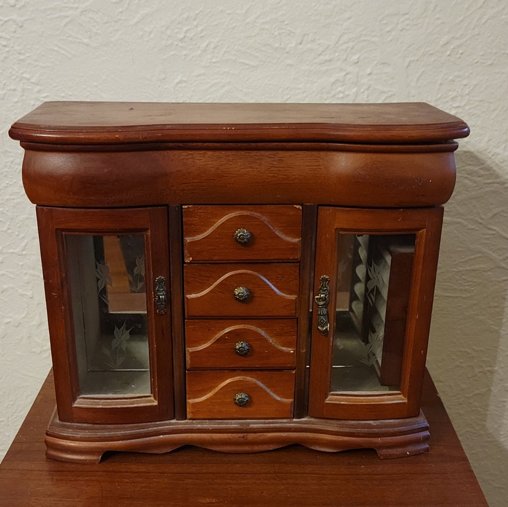 Vintage Jewelry Box Armour Wood MCM